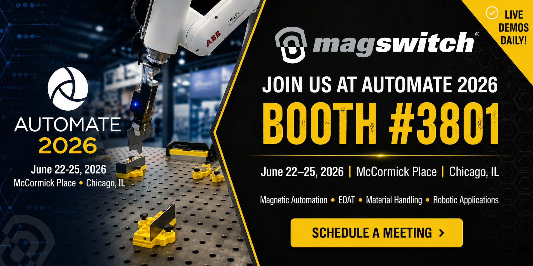 Visit Magswitch at Automate 2026: Experience the Future of Magnetic Automation