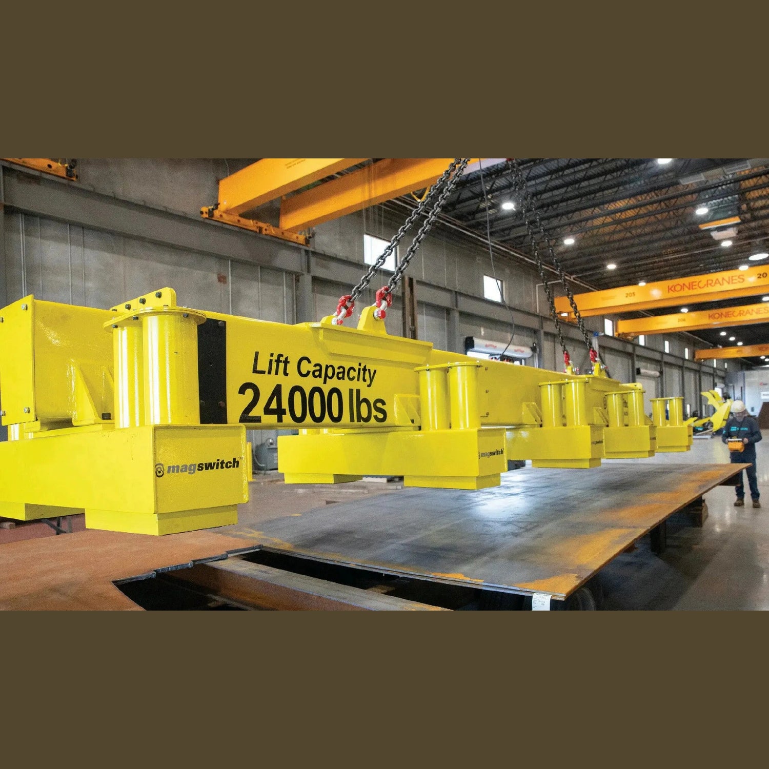 Magnetischer Plattenheber mit umschaltbarem Permanentmagnet (SPM) und Teleskop-Spreizbalken