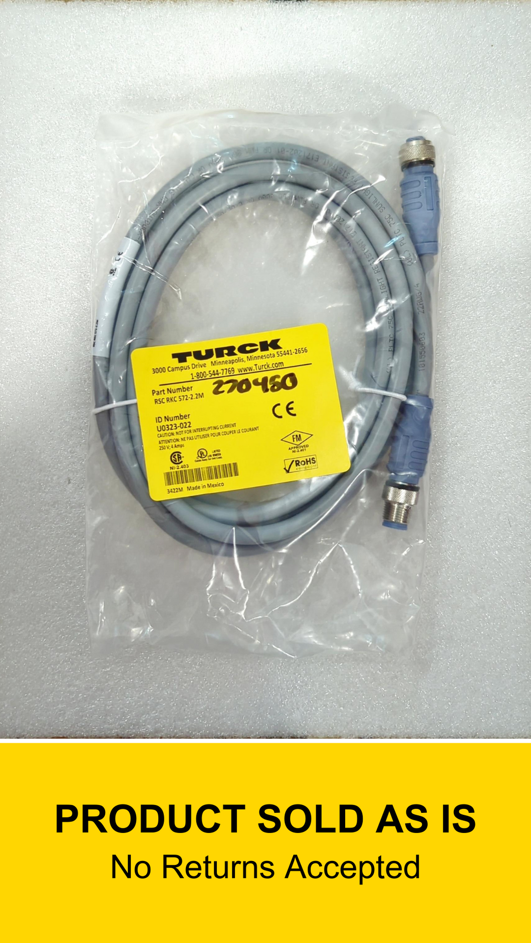 CABLE, M12, 5PS, SM-SF, 2.2M-270450