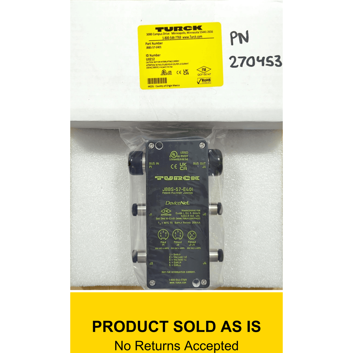 PASSIVE JUNCTION BOX, 4X M12, MAGMASTER ACCESSORY - 270453